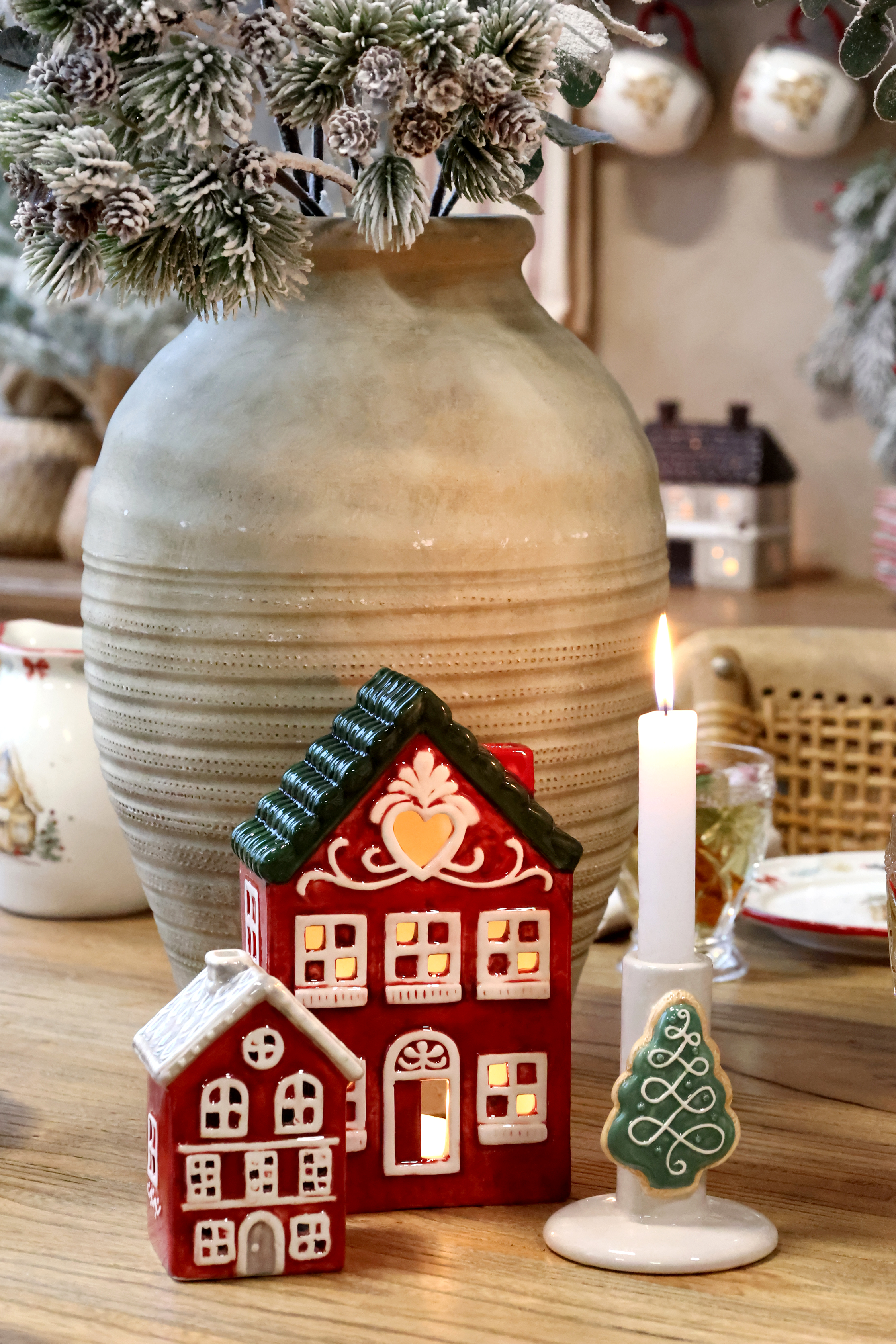 Christmas house with heart - Lantern Red 19x12 cm - 2