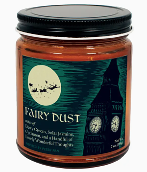 Scented Jar Candle : Fairy Dust Peter Pan  - Doftljus i glasburk (daggfriska gröna blad, jasmin och cyklamen)