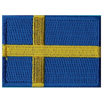 Tygmärke - Broderad Svensk flagga 5 cm