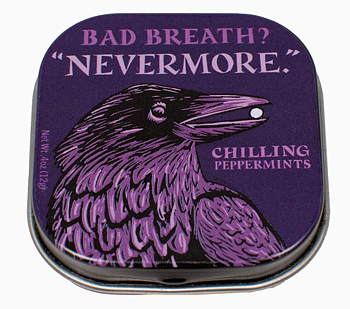 Poe's Raven : Nevermore Chilling Peppermints - Sockerfria mintpastiller i plåtask