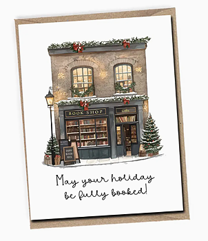Bookish Holiday : May Your Holiday be Fully Booked! - Kort med kuvert 
