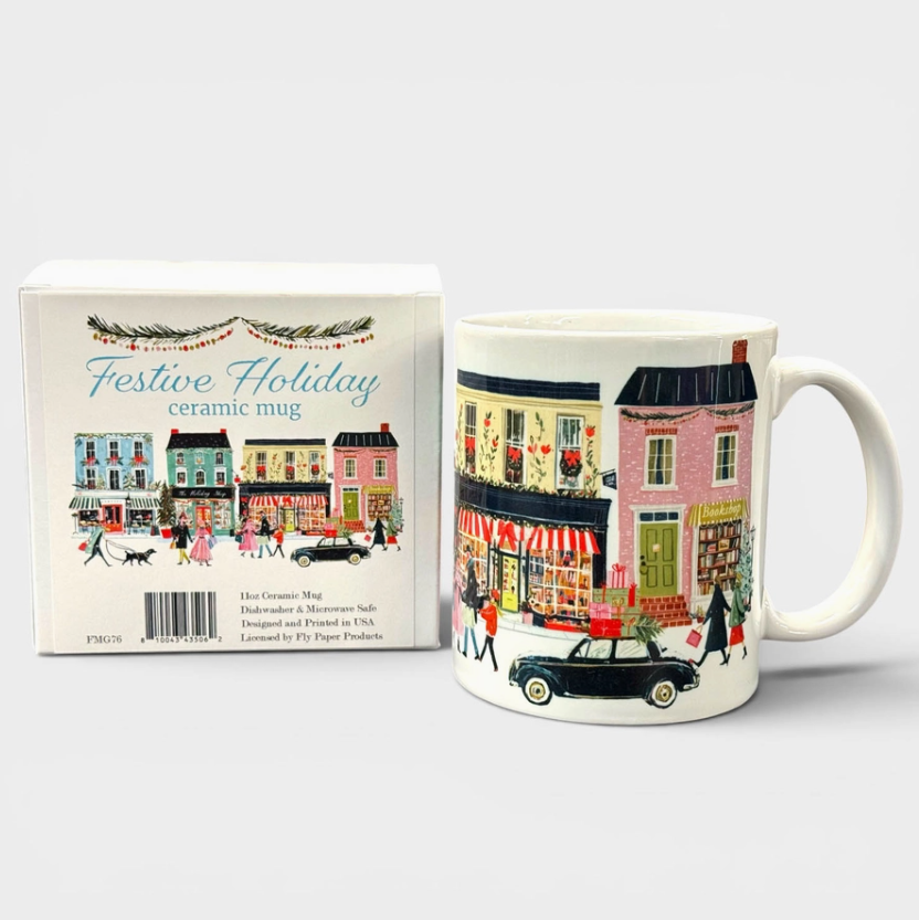 Bookish Holiday : Festive Holiday Town Mug - Mugg 35 cl