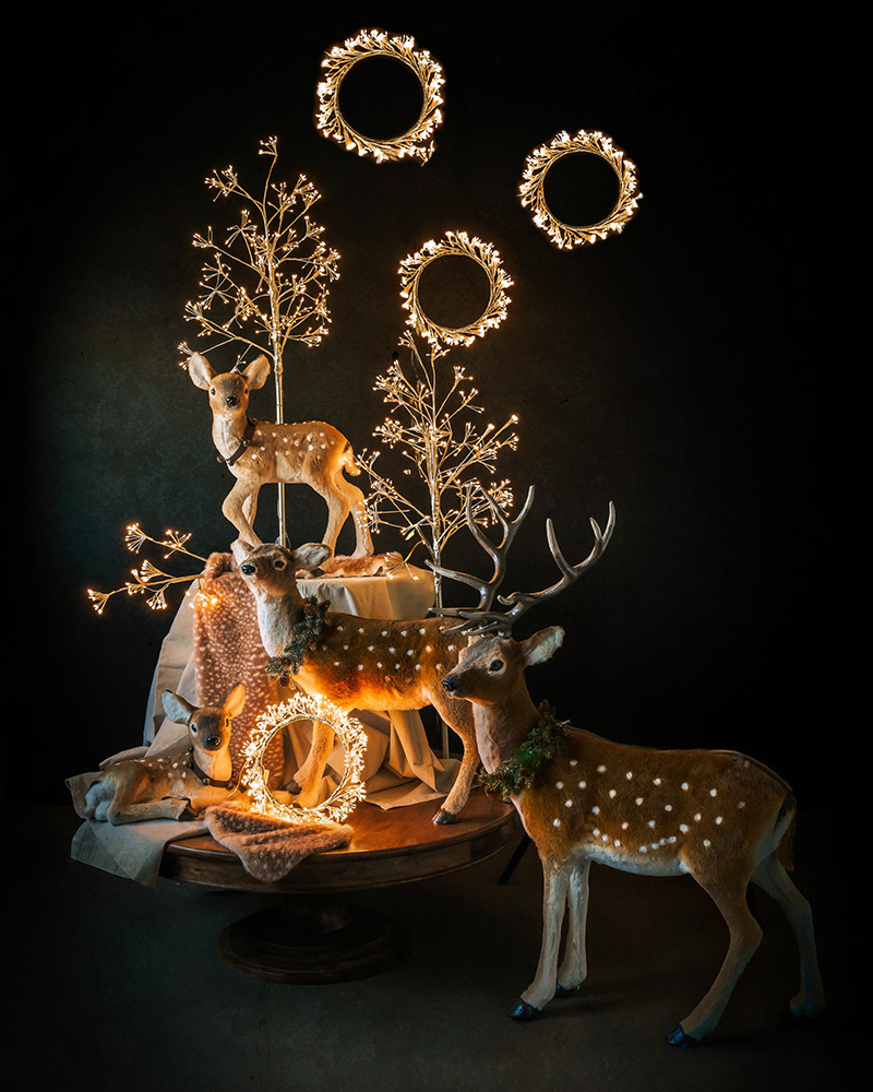 LED tree with branches for outdoor use Champagne 70 cm – 140 lights - 4
