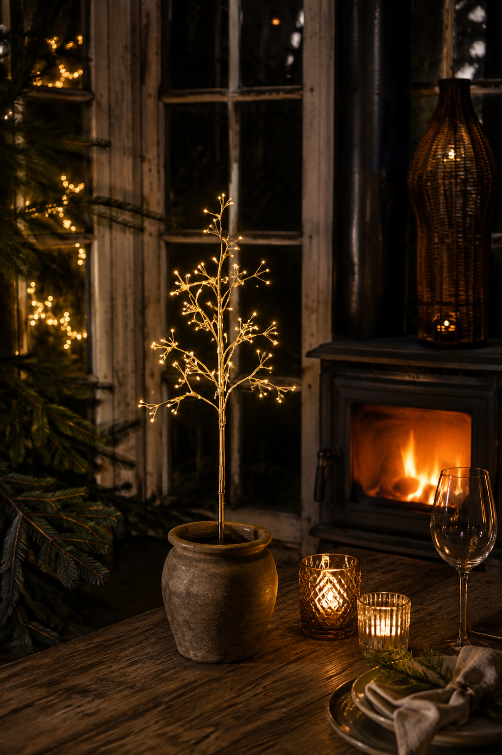 LED tree with branches for outdoor use Champagne 70 cm – 140 lights - 6