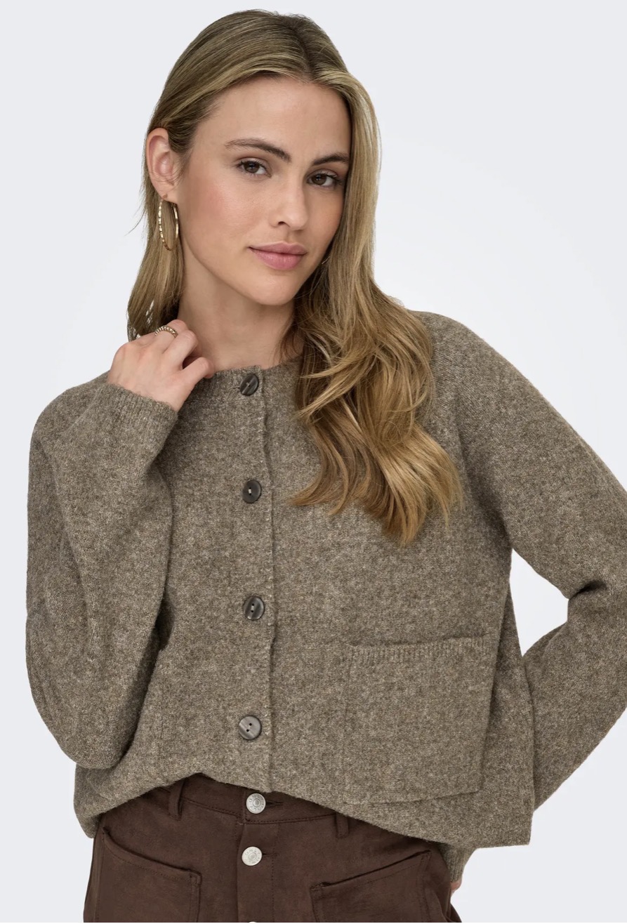 Only Piemonte LS Cardigan Walnut Melange - 4