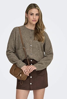 Only Piemonte LS Cardigan Walnut Melange