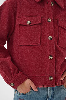 Cream Marigold Jacket Cabernet Red