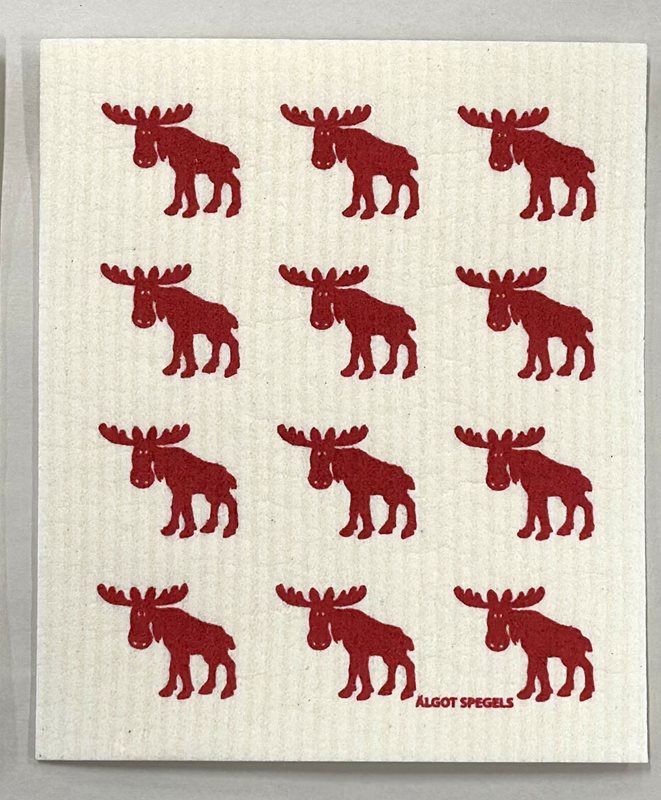 Dishcloth Elk / Moose 12, red