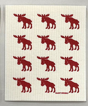 Dishcloth Elk / Moose 12, red