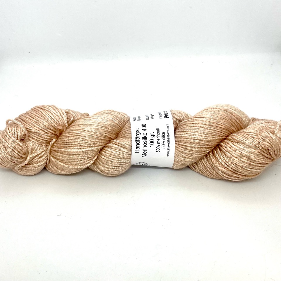 Handfärgat Merinosilke 400  Beige