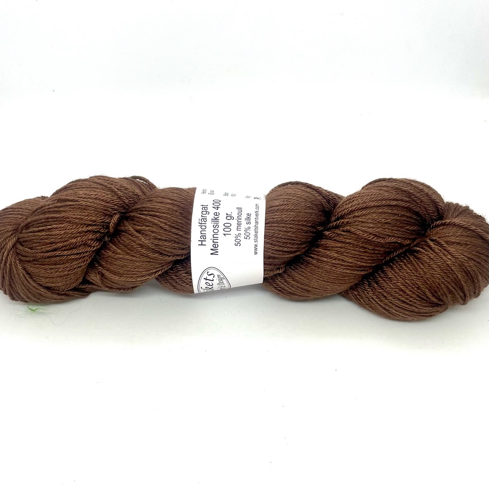 Hand-dyed Merino Silk 400  Brown