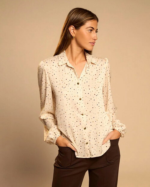 Blus Peara prickig beige/multi - 3