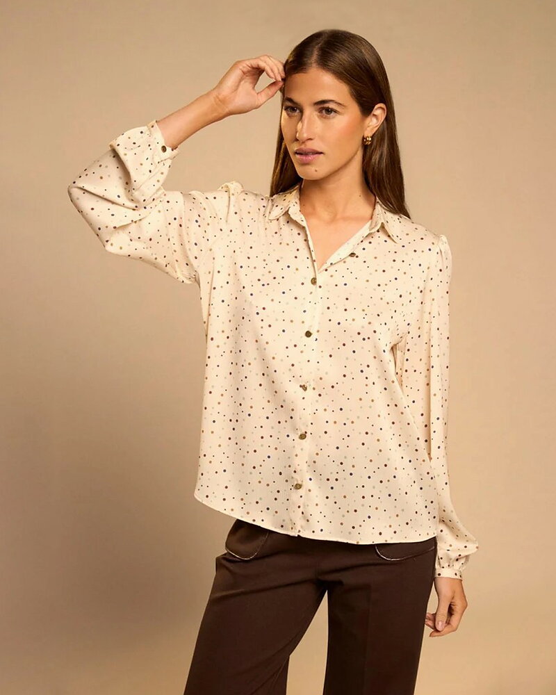 Blus Peara prickig beige/multi