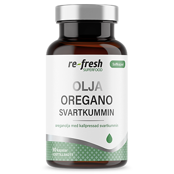 Oregano och svartkumminolja Re-fresh Superfood 90 kapslar