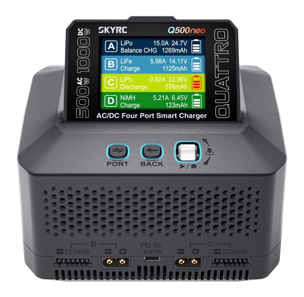 SkyRC Q500neo Quattro Laddare 1-6S 1000W AC&DC - 3