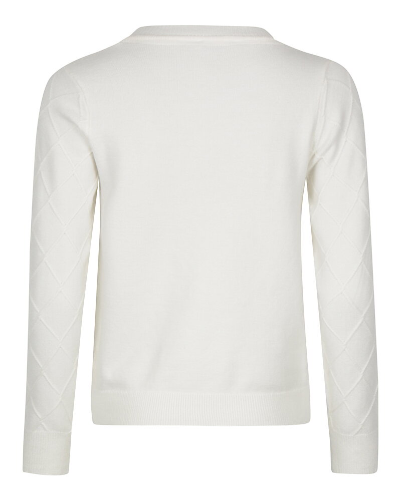 Jumper pärlor & rutmönster offwhite