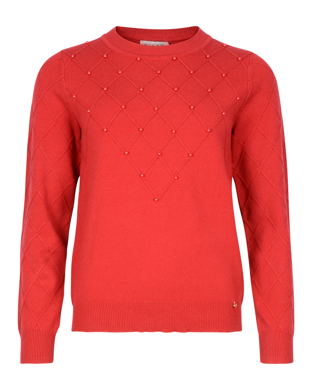 Jumper pärlor & rutmönster röd