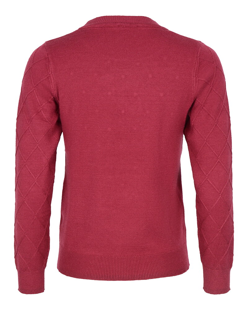 Jumper pärlor & rutmönster plommon