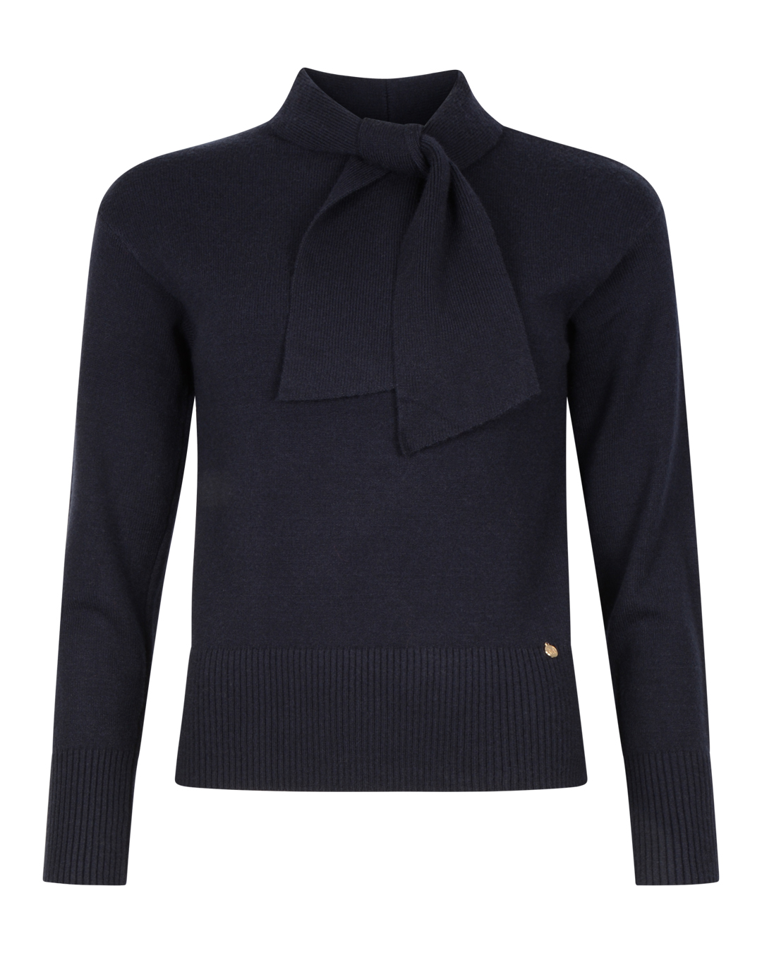 Jumper med knutkrage marinblå