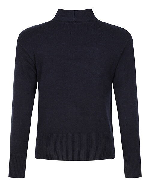 Jumper med knutkrage marinblå - 2