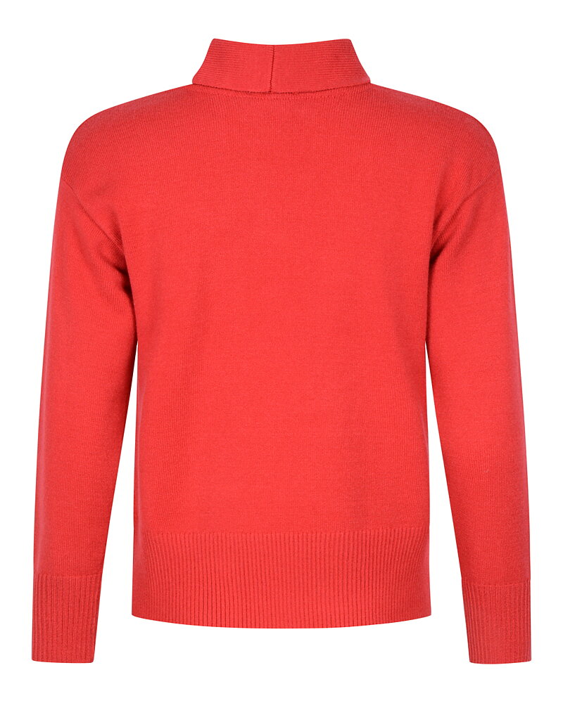 Jumper med knutkrage röd