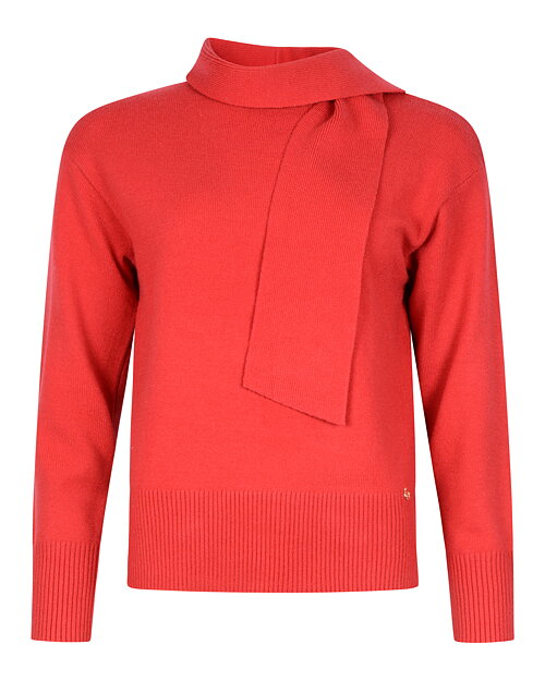 Jumper med knutkrage röd - 3
