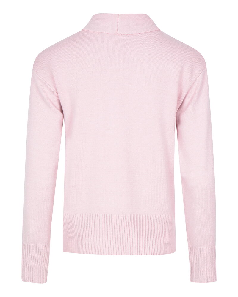 Jumper med knutkrage ljusrosa