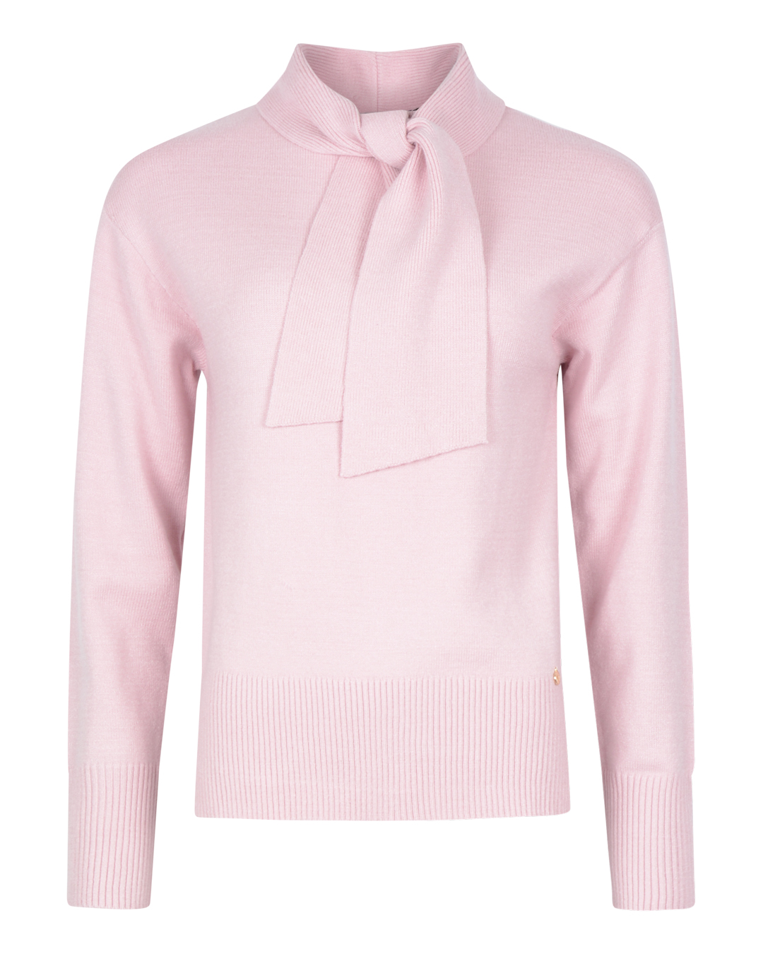 Jumper med knutkrage ljusrosa