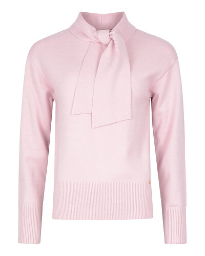 Jumper med knutkrage ljusrosa