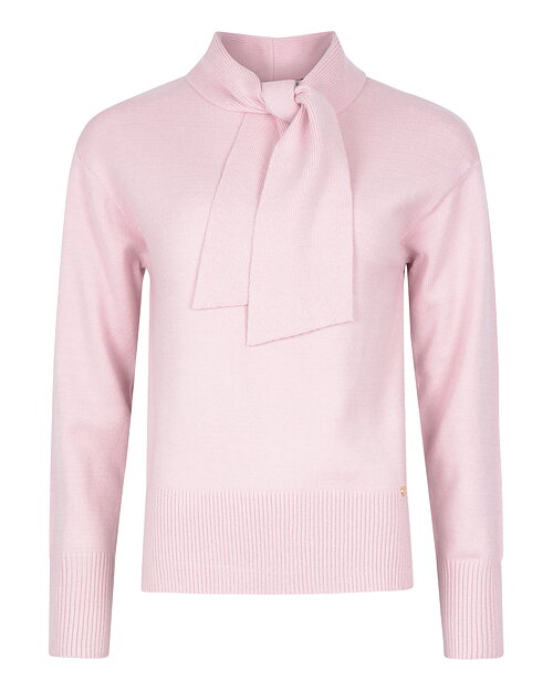 Jumper med knutkrage ljusrosa