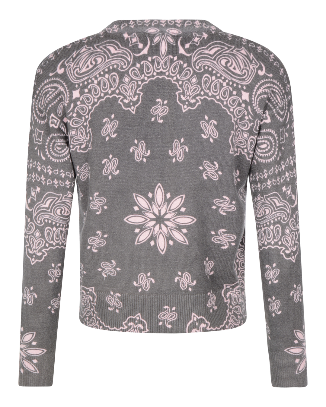 Jumper rundringad mönstrad ljusrosa/grå - 2