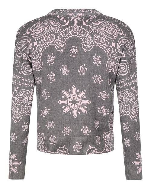 Jumper rundringad mönstrad ljusrosa/grå - 2