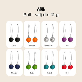IAMLUND Boll örhänge petrol stål