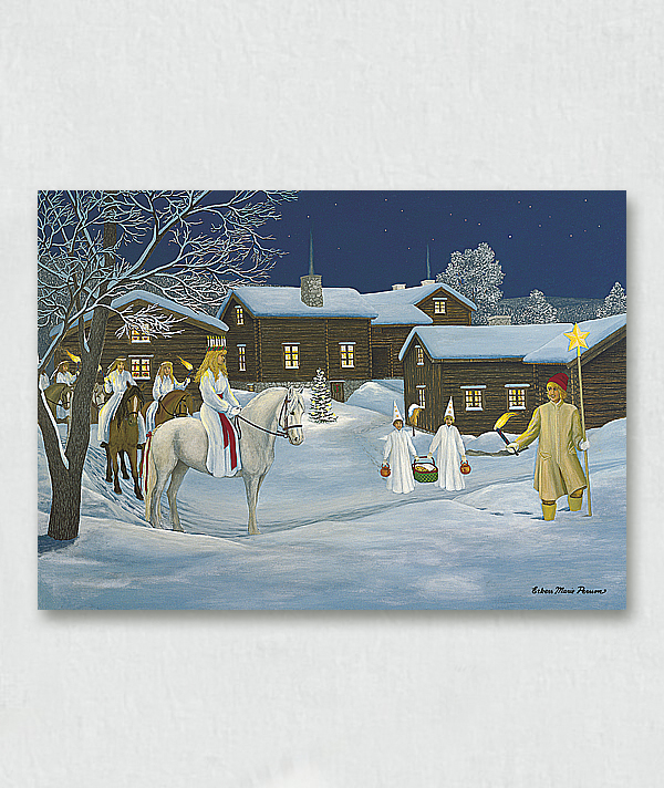 Julkort - Ridande Lucia - Sverigealmanackan 