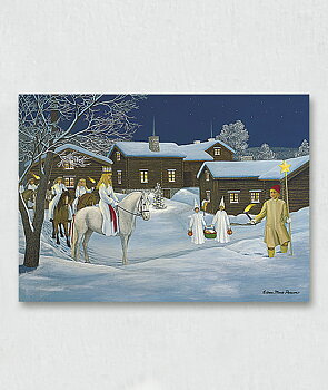 Julkort - Ridande Lucia - Sverigealmanackan 