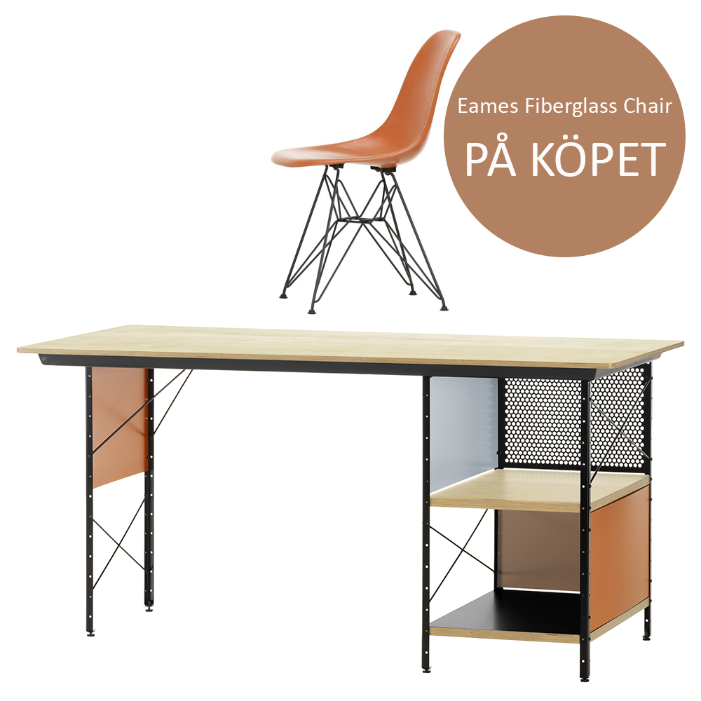 Eames Desk Unit EDU Skrivbord + Eames Fiberglass Chair på köpet - Kampanj - Vitra