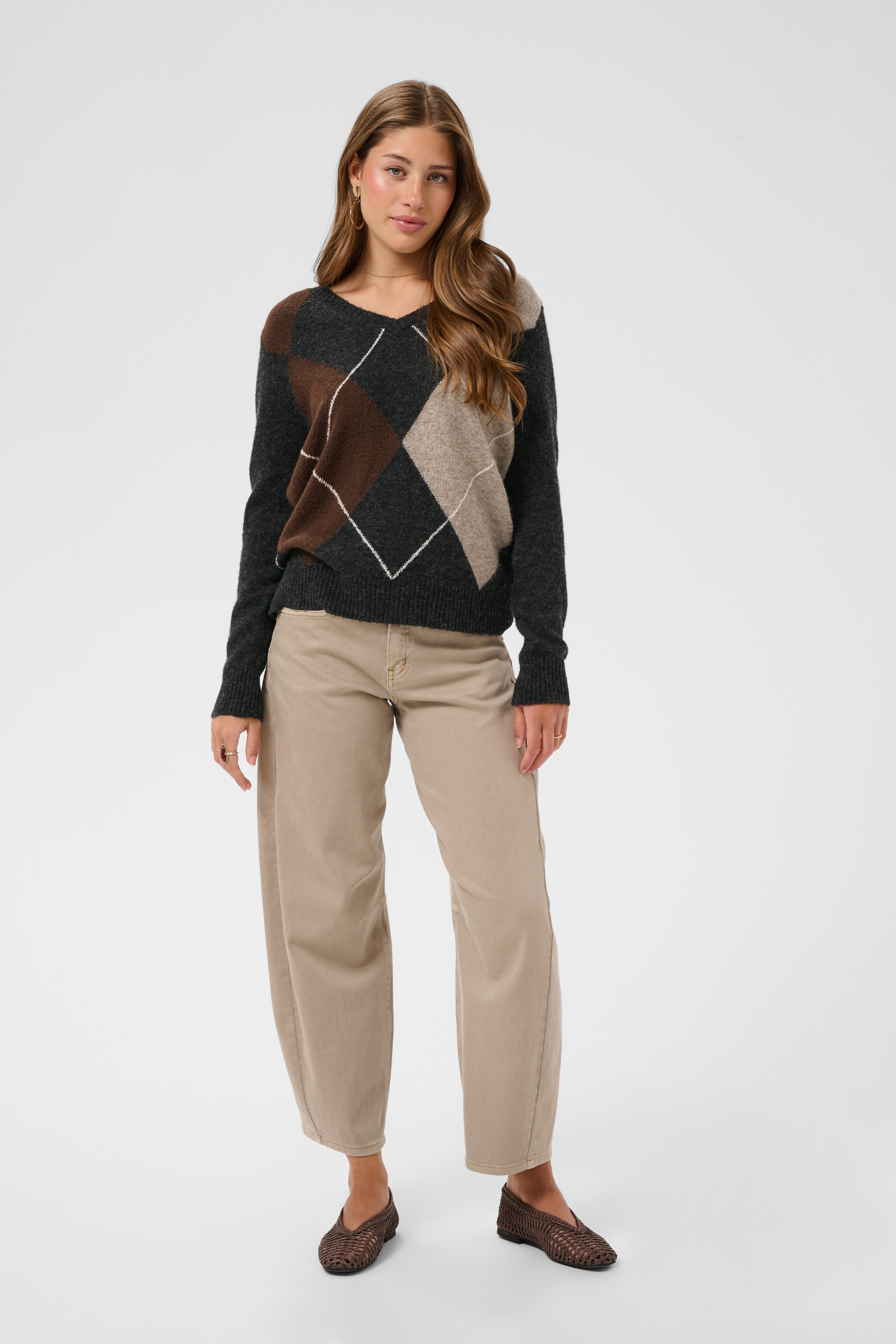 CRHope Knit Pullover Stickad Tröja med Argylemönster - 3