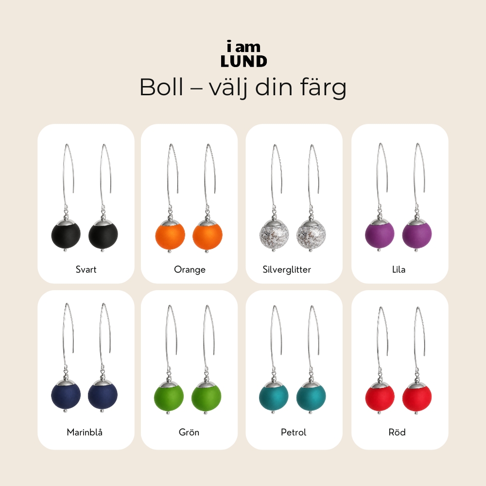 IAMLUND Boll örhänge marinblå stål - 3