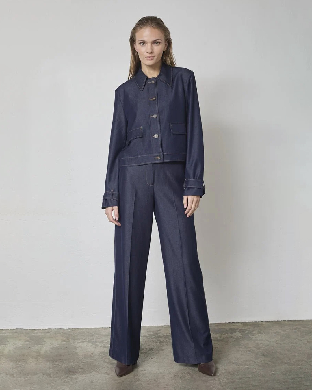 Jeansjacka Terry tunn mörk denim - 4