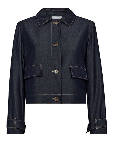 Jeansjacka Terry tunn mörk denim