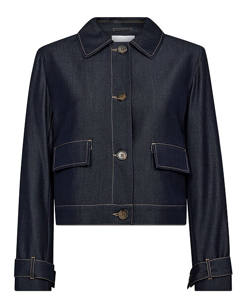 Jeansjacka Terry tunn mörk denim