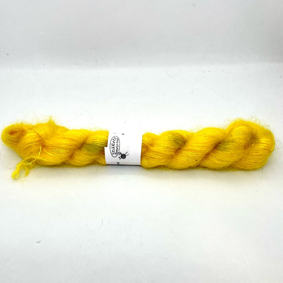 Handfärgad Kidsilk  gul med hint av grönt - 2