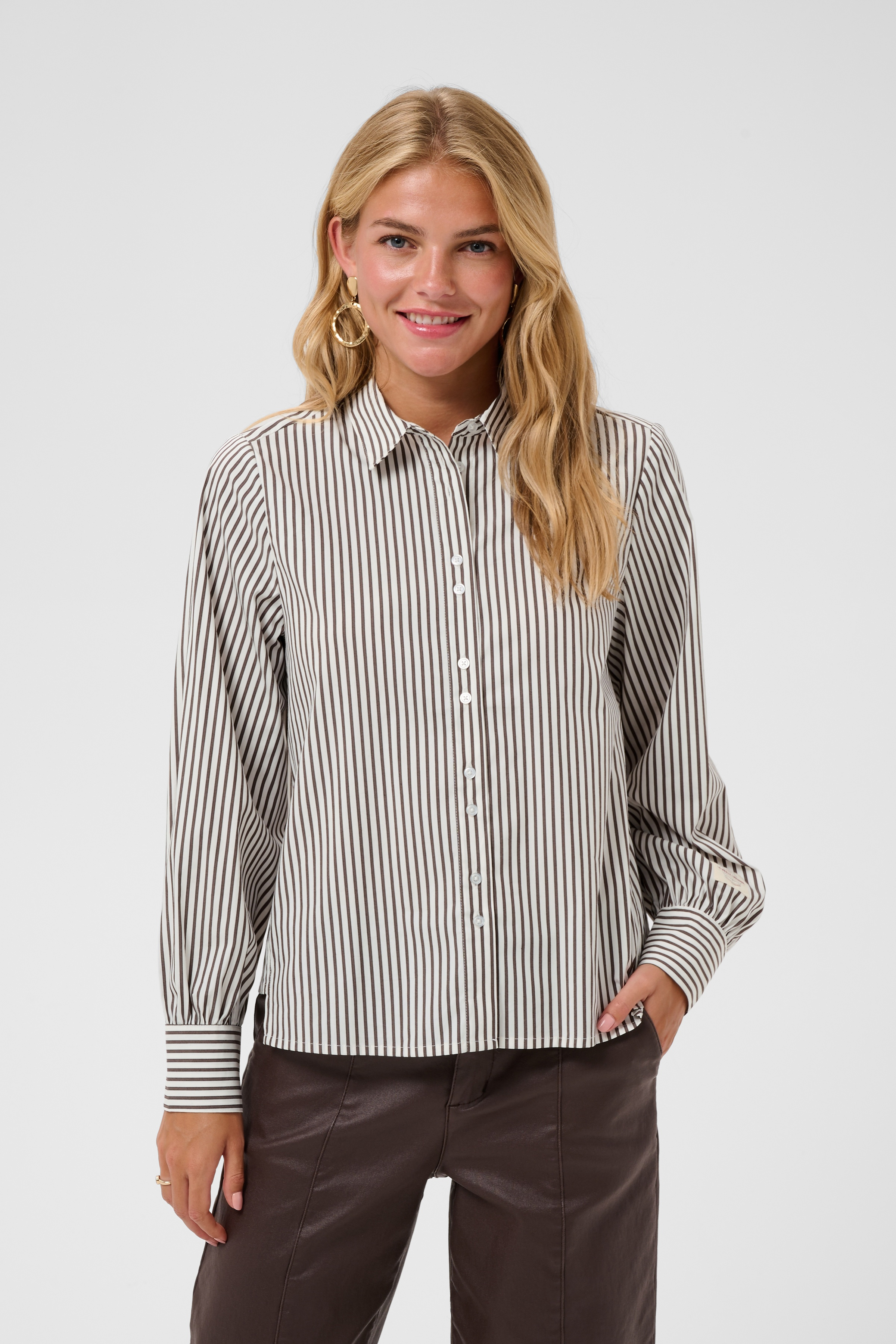 CRMira Striped Shirt Java Stripe Randig Skjorta