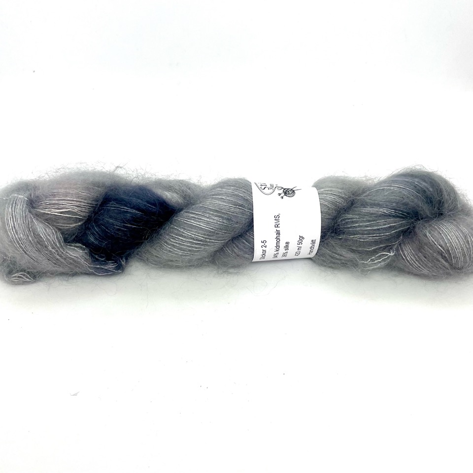Handfärgad Kidsilk  grå - 3