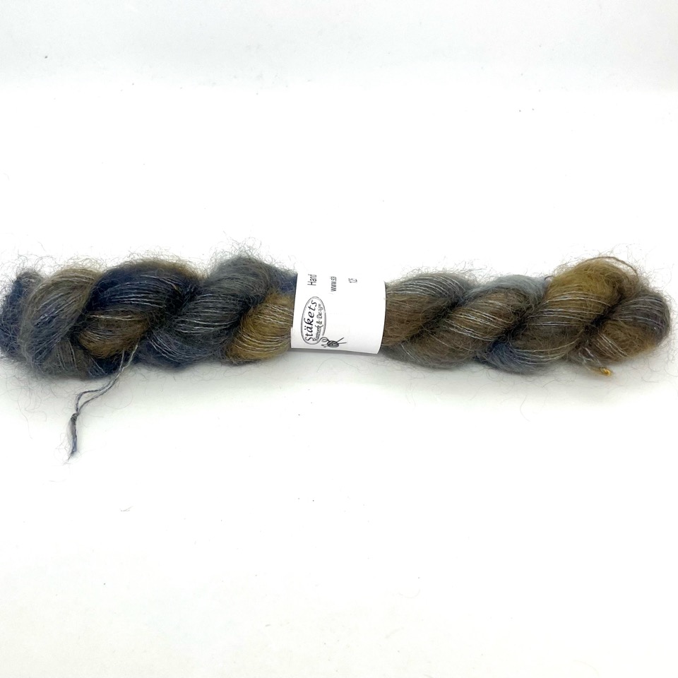 Handfärgad Kidsilk  blå och rost - 3