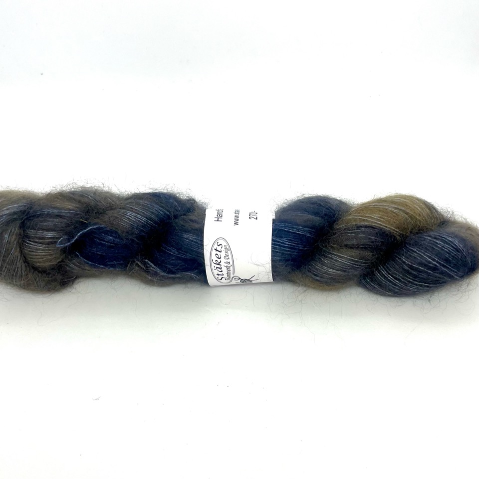 Handfärgad Kidsilk  blå och rost - 2