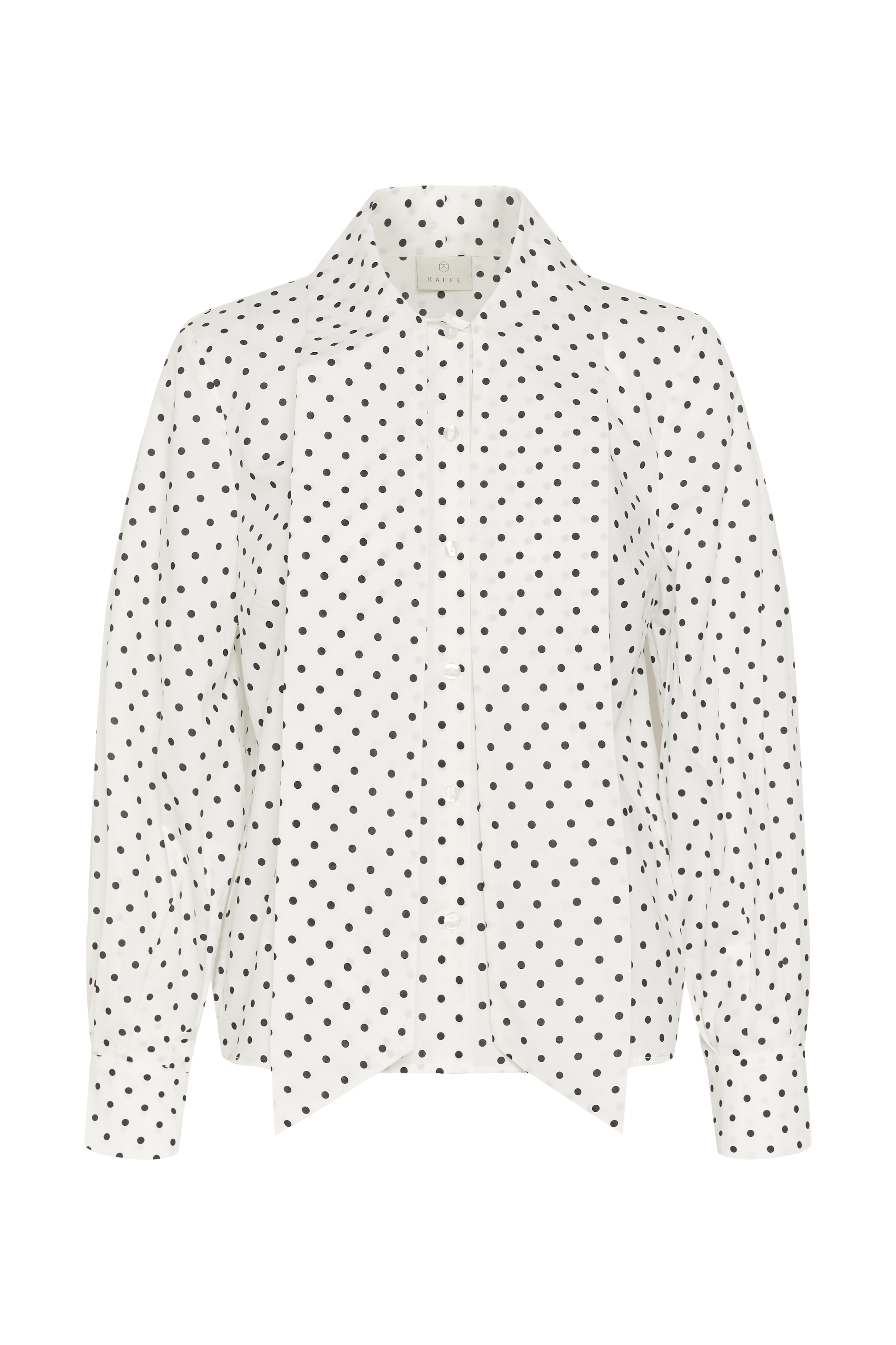 KAmilly Shirt Vit knytblus med svarta prickar - 7