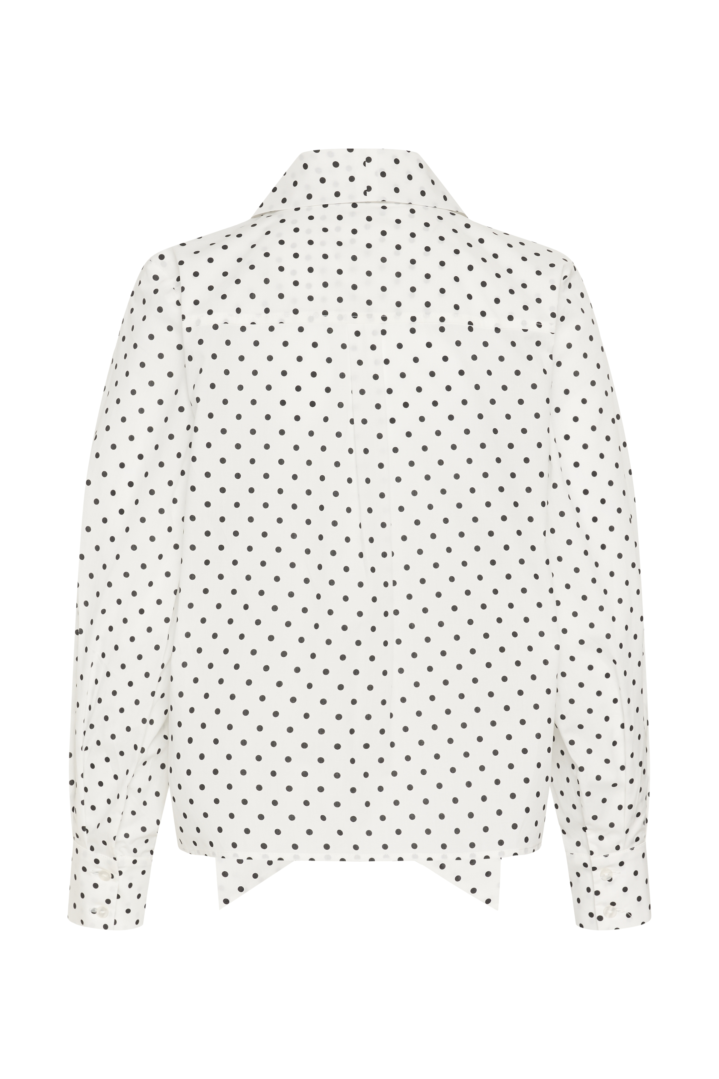 KAmilly Shirt Vit knytblus med svarta prickar - 6