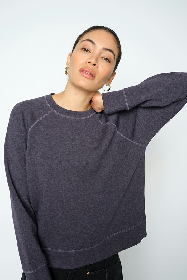 Mos Mosh - MMAbello O-LS Mèlange Sweatshirt Sweet Grape