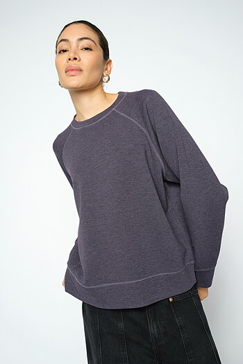Mos Mosh - MMAbello O-LS Mèlange Sweatshirt Sweet Grape